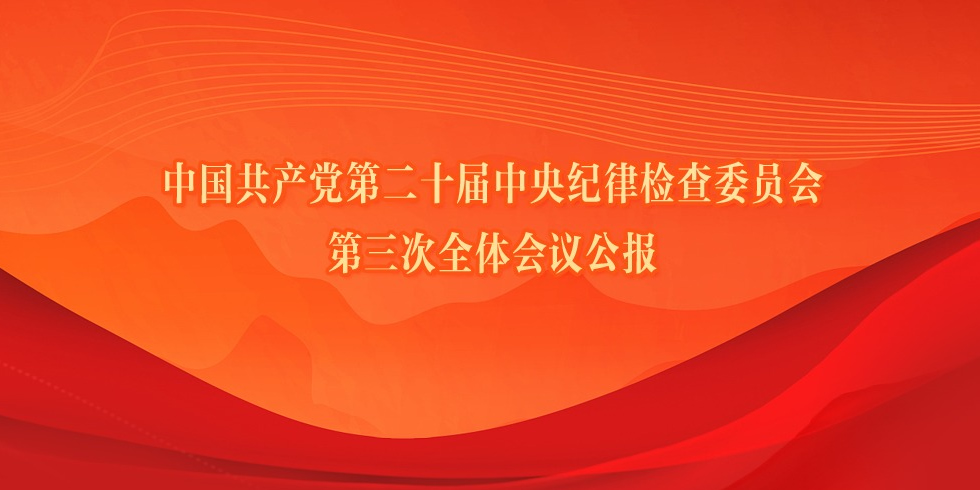 中国共产党第二十届中央纪律检查委员会第三次全体会议公报